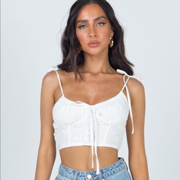 Princess Polly Tops - Princess Polly CINDY TOP WHITE - NWT